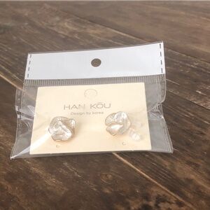 Gold and Pearl Enamel Earrings